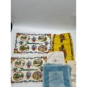 Lot of 7 Vintage Hand Towels Dish Towels Tennessee Souvenirs Fieldcrest AS IS